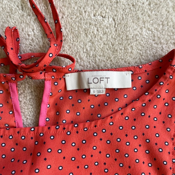 LOFT Orange Sleeveless Top with Pink Accents - Picture 3 of 3